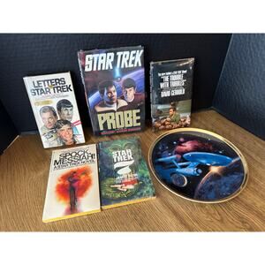 Lot of 5 Star Trek Books & 25th Anniversary Commemorative Collection Plate